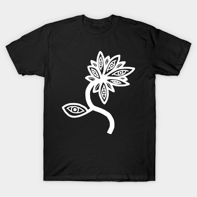 All-Seeing Flower (White) T-Shirt by Graograman